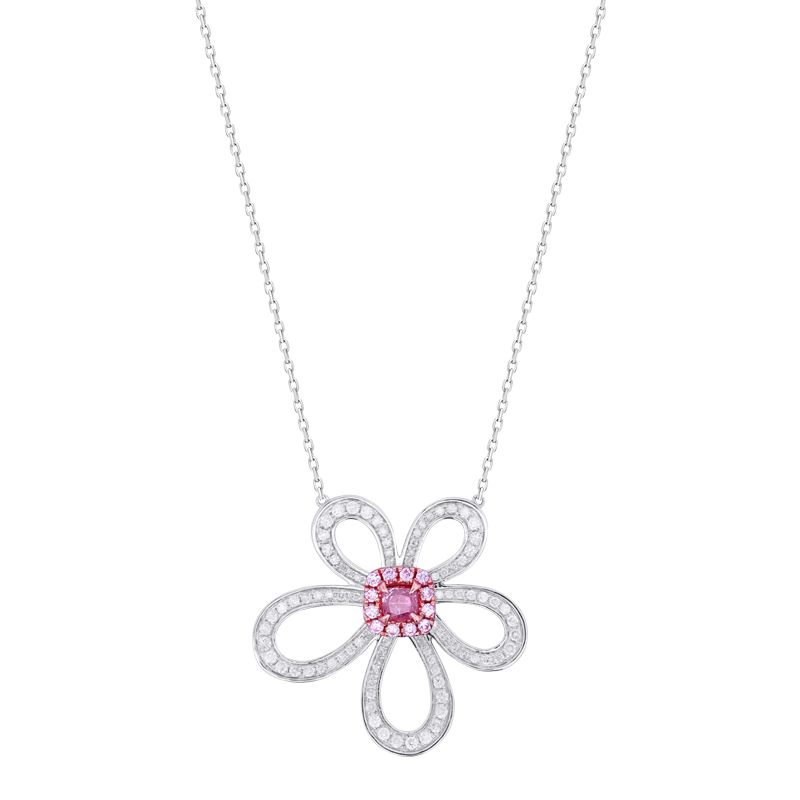 Cherry Pink Diamond Necklace